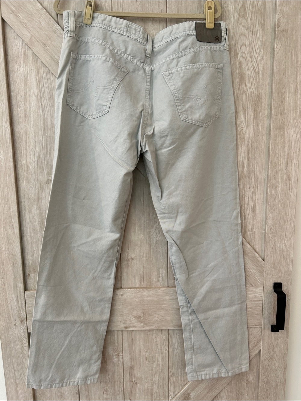 Ag Adriano Goldschmied Pale Gray Straight Chinos - Picture 2 of 5